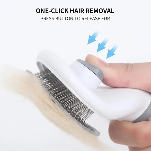 Self Cleaning Pet Brush: Dog & Cat Hair Remover, Dematting Comb