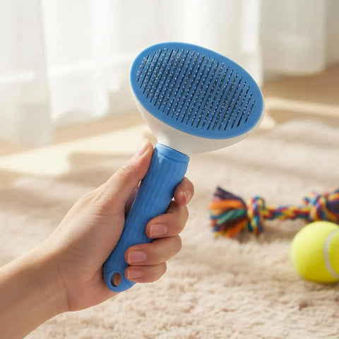 Self Cleaning Pet Brush: Dog & Cat Hair Remover, Dematting Comb