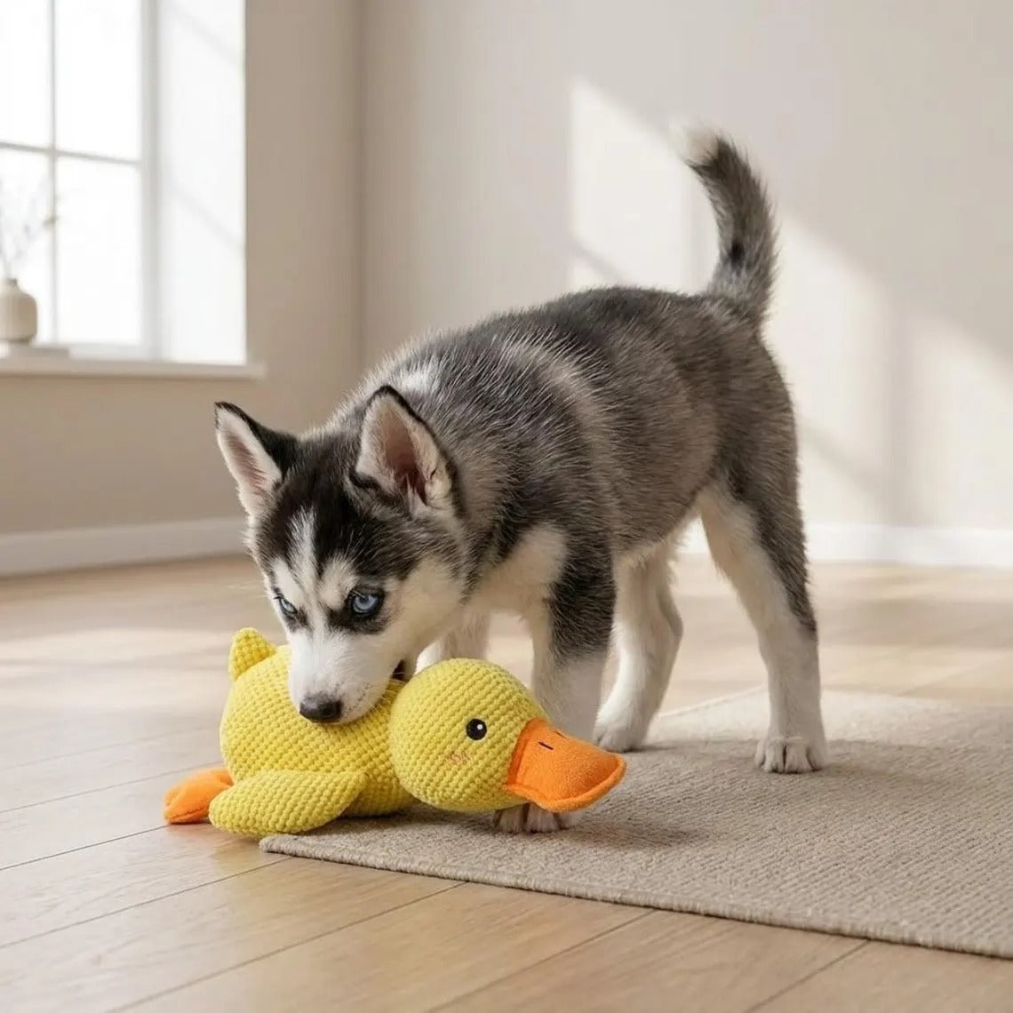 Calming Duck Dog Toy – Squeaky Interactive Dog Toy for Teeth Cleaning, Durable & Chewers, Bite Resistant (Small, Medium, Large)