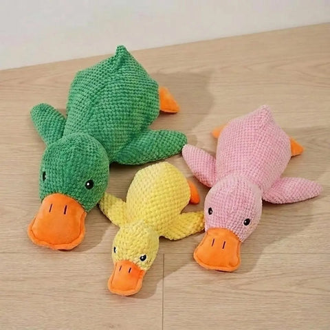 Calming Duck Dog Toy – Squeaky Interactive Dog Toy for Teeth Cleaning, Durable & Chewers, Bite Resistant (Small, Medium, Large)