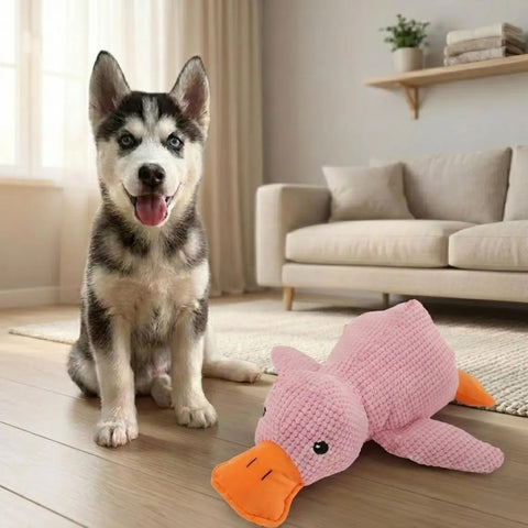 Calming Duck Dog Toy – Squeaky Interactive Dog Toy for Teeth Cleaning, Durable & Chewers, Bite Resistant (Small, Medium, Large)