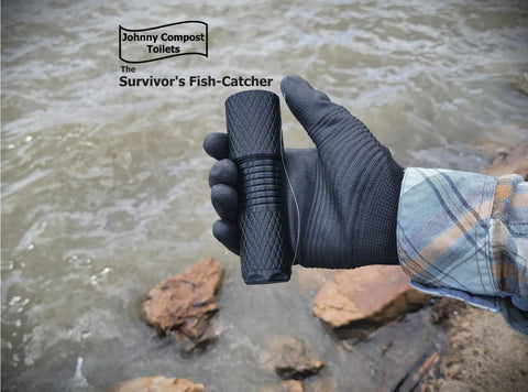 The Survivor's Fish-Catcher - Pocket Crank-Reel Fishing Gadget, with Tackle Storage