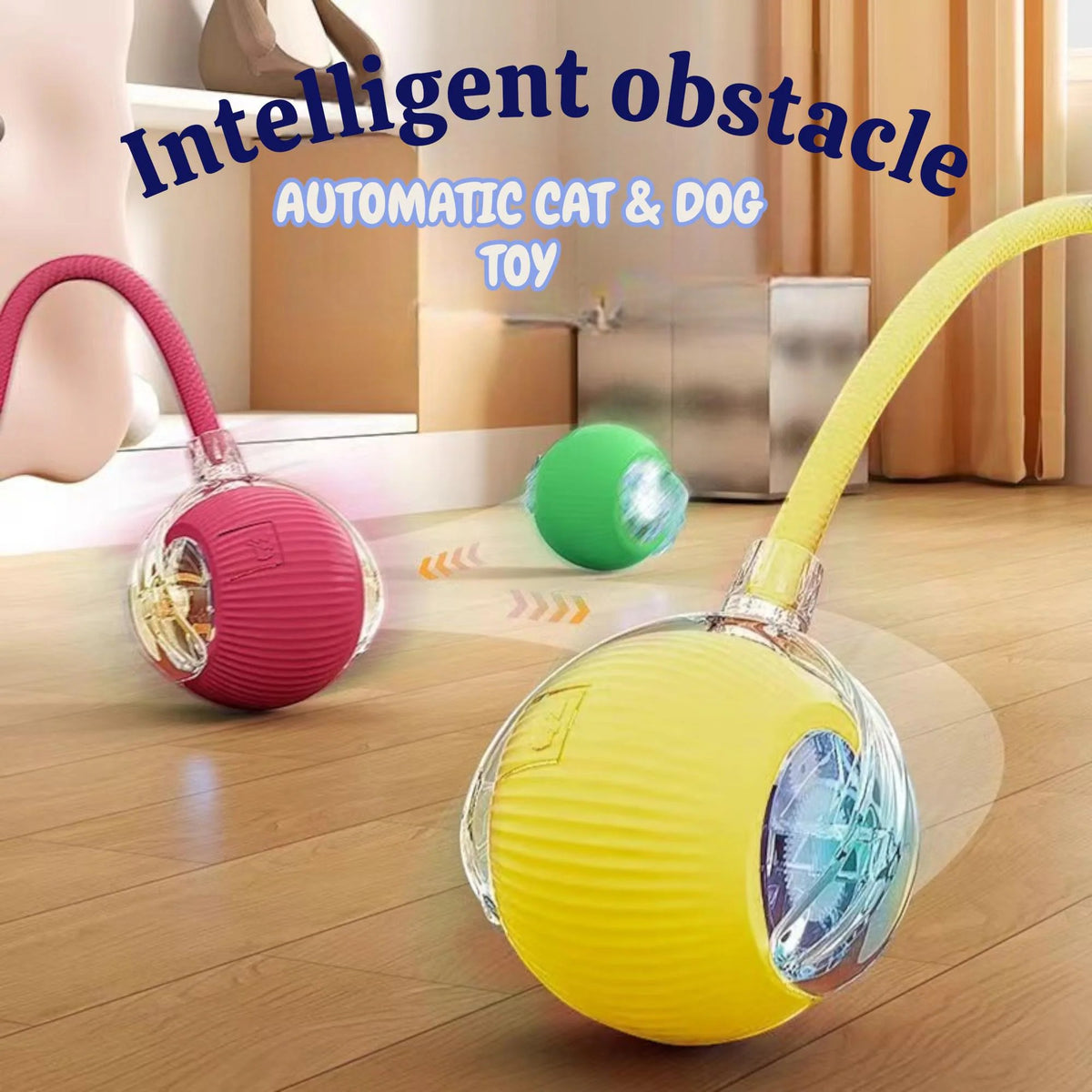 Interactive Cat Ball Toy – Smart Electric Rolling Pet Toy with Tail, Automatic Mouse for Indoor Cats, Rechargeable Puppy Gift