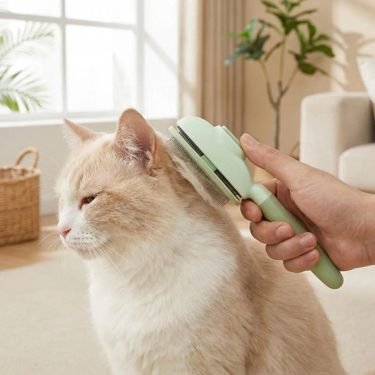 Pet Cat Dog Grooming Brush Hair Removal Comb Self Cleaning Deshedding Tool Universal